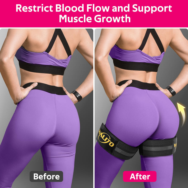 [Australia] - BFR Booty Bands for Women Glutes - Blood Flow Restriction Bands with Weekly Plan for Legs, Butt & Hip Building, Occlusion Bands for Workouts, Best Fabric Bands for Squat Butt & Thigh Black Bands 