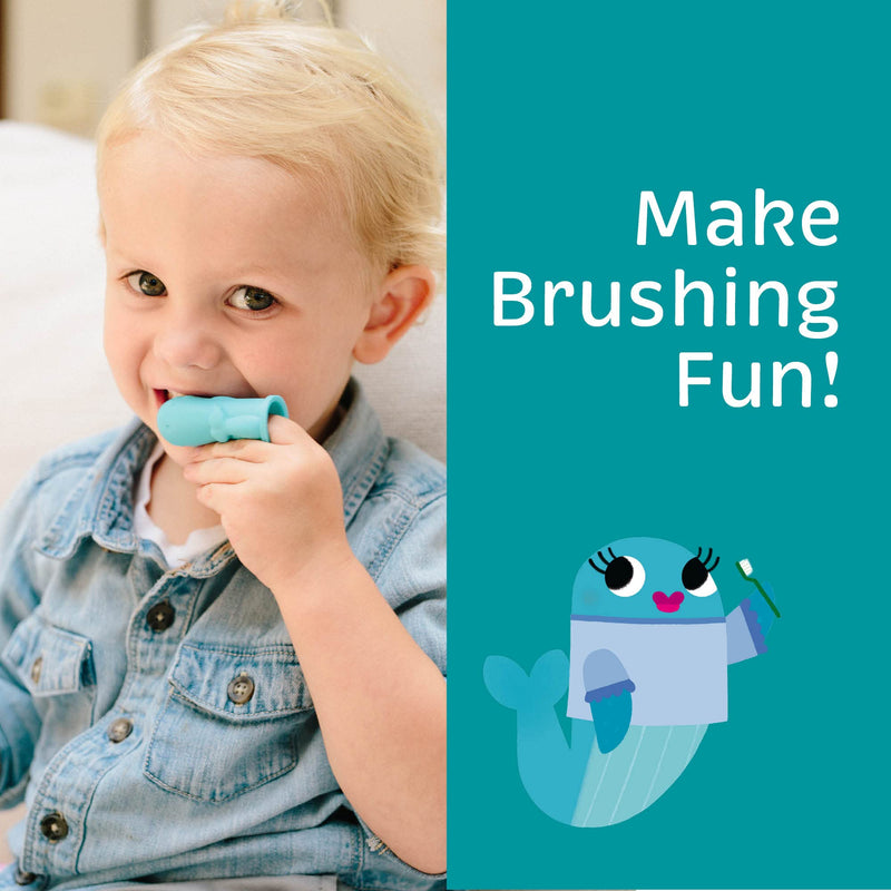 [Australia] - The Brushies Willa The Whale Toddler Toothbrush & Storybook Set/Dental Item and Book/Youth Tooth & Gum Care/Ages 4 Weeks to 4 Years 