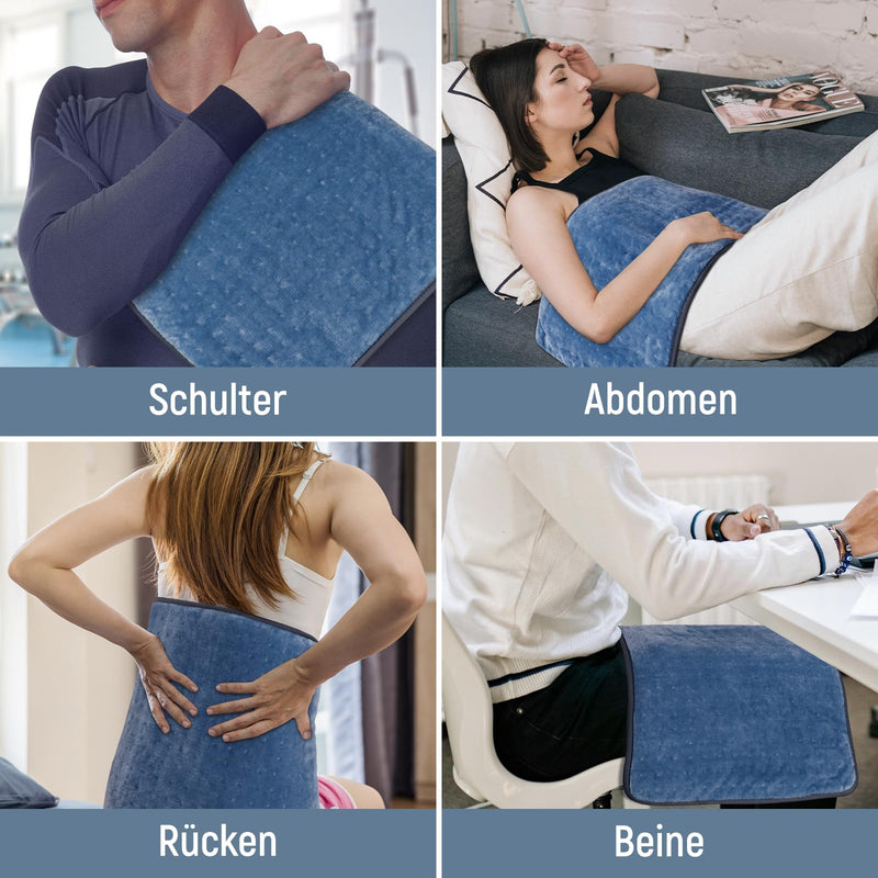 [Australia] - Heating pad, 80 x 60 cm, quick heating technology, electric heating pad with automatic switch-off and 6 temperature levels, heating pad for back, shoulder, stomach, neck, machine washable 60 x 80 cm 