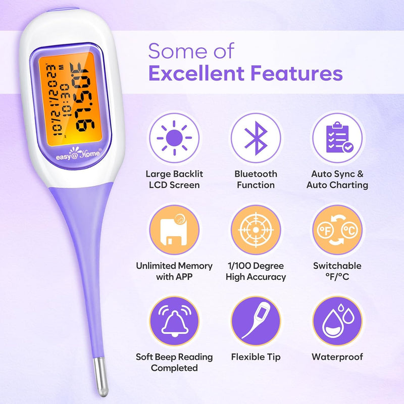 [Australia] - Digital Basal Thermometer for Ovulation Tracking, +/-0.09F Accuracy,60 Days of Memory for Easily Tracking Ovulation, Alarm Clock Alert, Switchable Celsius/Fahrenheit 