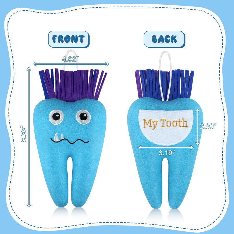[Australia] - Tooth Fairy Pillow with Pocket Embroidered Felt Tooth Fairy Door Hanger Doll Souvenir Gift for Boys and Girls (Blue) Blue 
