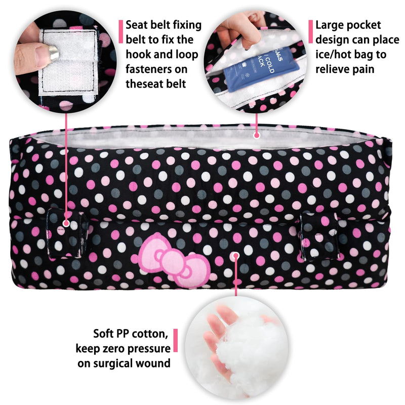 [Australia] - Mastectomy Hysterectomy Pillow, Heart Pillow after Heart Surgery, Port Pillows for Chemo Patients Seatbelt C Section Pillow, Pacemaker Seatbelt Protection, Breast Cancer Gifts for Women, Bowknot 