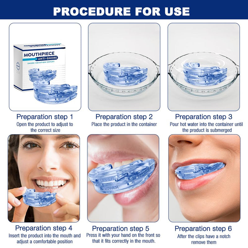 [Australia] - HOVCEH snoring splint, snoring stopper adjustable, anti snoring splint, grinding splint for night, snoring stopper for men women, effective against snoring against teeth grinding - blue 