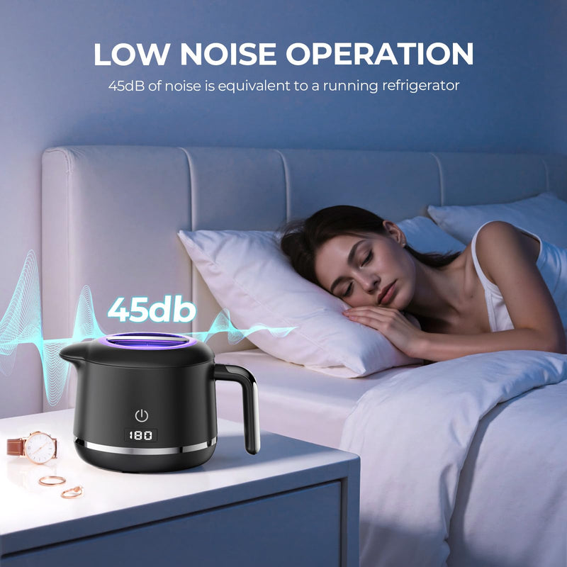 [Australia] - Ultrasonic Retainer Cleaner Machine - 45kHz Ultrasonic Jewelry Cleaner - 200ML Mouth Guard & Denture Cleaner Pod - 5 Modes with Digital Timer - Upgrade Water Bottle Design,Bright Black 
