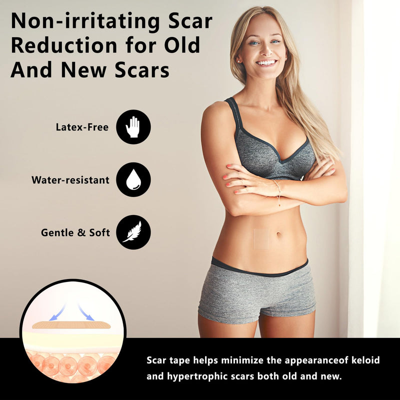 [Australia] - Silicone Scar Sheets, Silicone Scar Tape, Transparent 1.6”X 60”,Silicone Tape For Scars,Scar Sheets For Surgical Scars,For C-Section, Tummy Tuck, Acne Scar Treatment, Keloid Scar Remova 