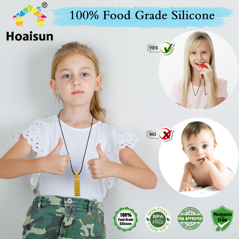 [Australia] - Sensory Chew Necklaces for Boys and Girls, 8 Pack Chew Necklace for Sensory Kids with Autism, ADHD, SPD, Biting, Silicone Oral Sensory Toys for Autism Adults Reduce Chewing Anxiety Fidget Red,Orange,Yellow,Blue,Green, Violet, Turquoise,Gray 