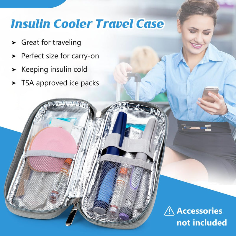 [Australia] - YOUSHARES Insulin Cooler Travel Case TSA Approved Medication Diabetic Supplies Cooler For Travel Refrigerated Medicine Organizer Bag With 2 Ice Pack Green 