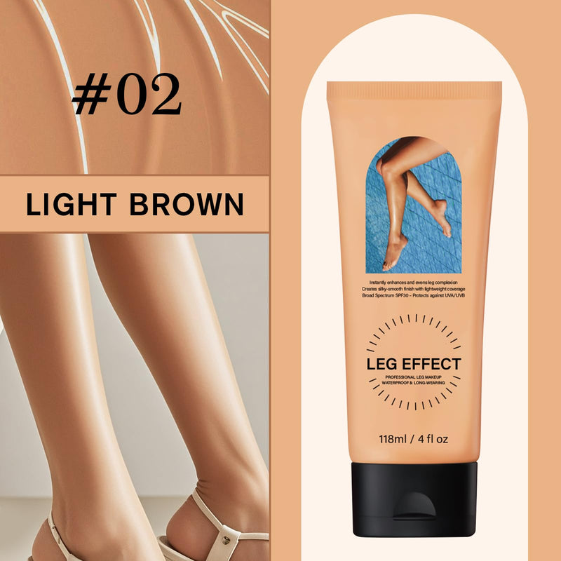 [Australia] - Leg Makeup Waterproof with Brush, No Transfer Body Makeup for Legs Full Coverage Waterproof Concealer, Scar & Tattoo Cover Up for All Skin Tones, Long Lasting Makeup (#02) #02 