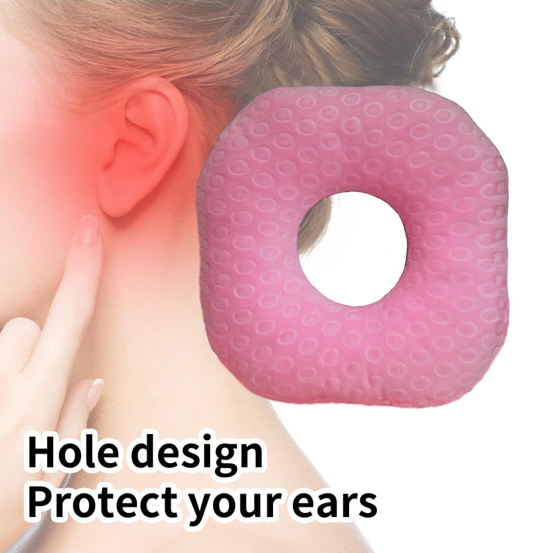 [Australia] - Ear Piercing Pillow for Side Sleepers with Hole for Ear Pain CNH, Donut Pillow for Releasing Ear Inflammation Pressure Sores Ear Pain, Ear Guard Pillow and Sleeping Pillow for Side Sleeper (Pink) Pink 
