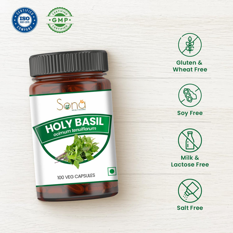 [Australia] - SONA Holy Basil Capsule - 1000mg Veg Capsules 100 Count (Pack of 1) 