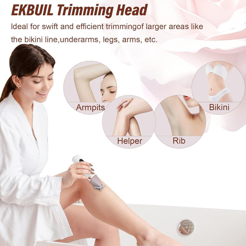 [Australia] - Bikini Trimmer for Women and Men,5-in-1 Wet/Dry Body Hair Trimmer,Gentle Hair Removal Shaver for Full Body Groomer,Electric Razor Shaver with USB Charge Dock-No Nick, No Cut, No Razor Burn,Pink Pink 