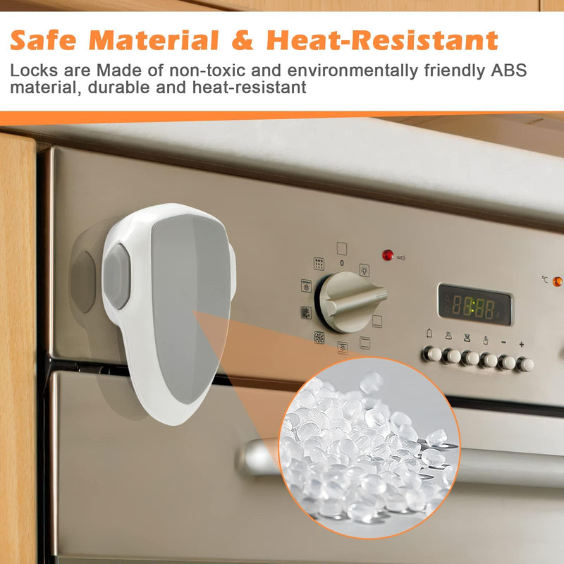 [Australia] - Oven Door Lock Child Safety,Oven Baby Proof Childproof Oven Front Lock Easy to Install and Use Heat-Resistant and Durable Material, with 3M Adhesive, No Screws or Drill（1pc, White） 1PACK 