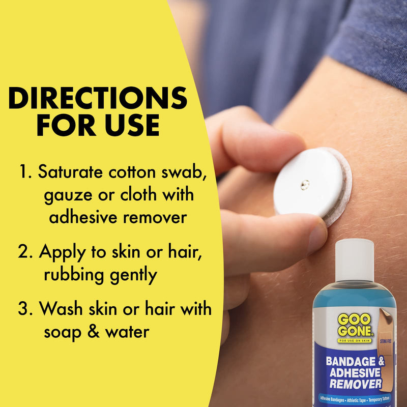 [Australia] - Goo Gone Bandage Adhesive Remover For Skin - 8 Ounce - Safe Method to Remove Sports Tape, KT Tape, Temporary Tattoos, Ink, Medical Bandages and More 8 Fl Oz (Pack of 1) 