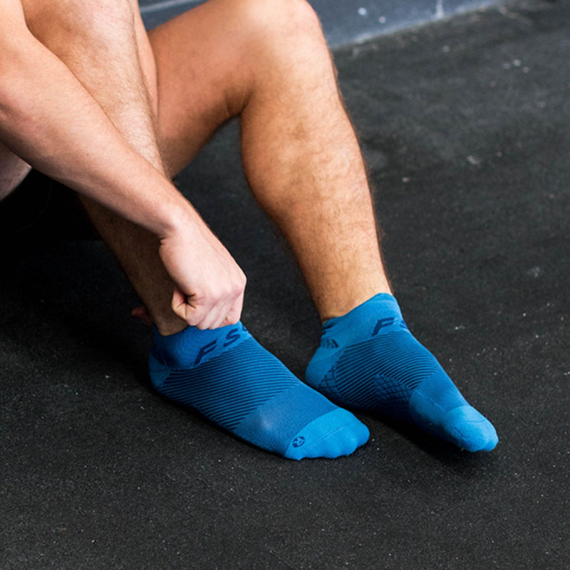 OS1st FS4 Plantar Fasciitis No Show Socks relieves plantar fasciitis, heel/arch pain and improves circulation Medium Blue