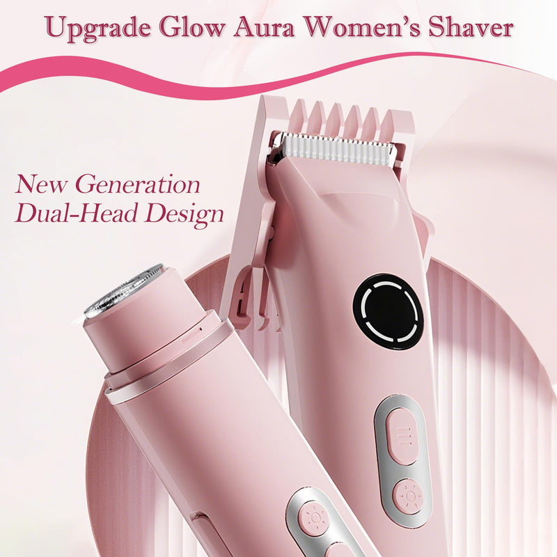 2025 New Bikini Trimmer for Women, 4 in 1 Dual Head Electric Razor, IPX7 Waterproof (Wet/Dry), Painless Hypoallergenic for Shower & Travel, USB Rechargeable for Pubic/Underarm/Leg, Pink