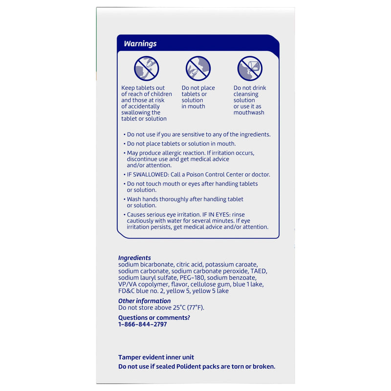 [Australia] - Polident Overnight Whitening Antibacterial Dental Appliance Cleanser Tablets, 90 Count 