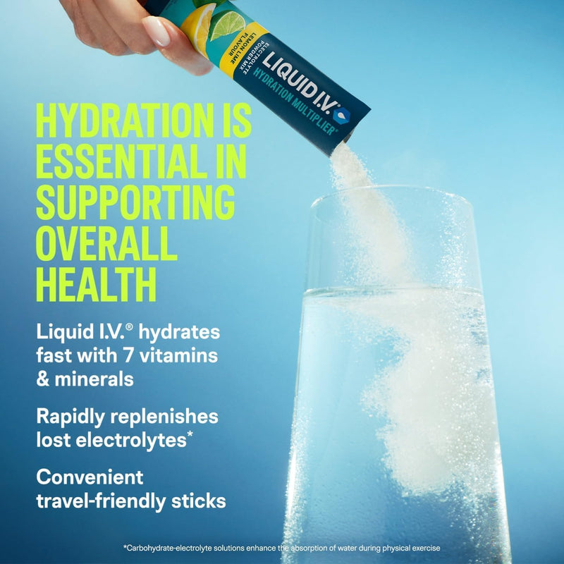Liquid I.V. Hydration Multiplier Electrolyte Powder Pack, Lemon Lime & Tropical Punch, Electrolytes with 7 Vitamins & Minerals for Fast Hydration & Energy, Vegan and Gluten Free, 12 Sachet Sticks
