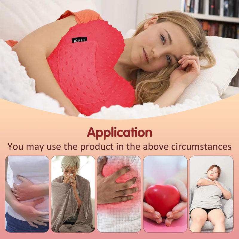 [Australia] - Heart Surgery Pillow for Open Heart Surgery, Heart Pillow for After Heart Surgery, Chest Pillow After Heart Surgery with Pocket, Heart Surgery Recovery Gifts for Patients Minky Dot (Red) Red 