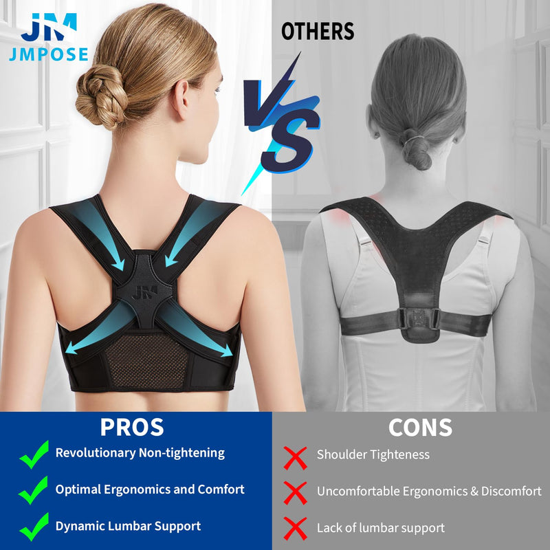 Posture Corrector for Back Support: Adjustable Shoulder Posture Brace for Men and Women (Black, Large/XL) L/XL Black