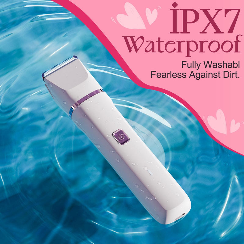 [Australia] - Bikini Trimmer for Women - Painless Electric Razors for Silk Skin,Cordless Body Shaver for Trip,Replaceable Lady Facial Razor, IPX7 Waterproof&Easy Cleaning, Ceramic Blade, USB Charge Dock Pink 2-in-1 Pink 