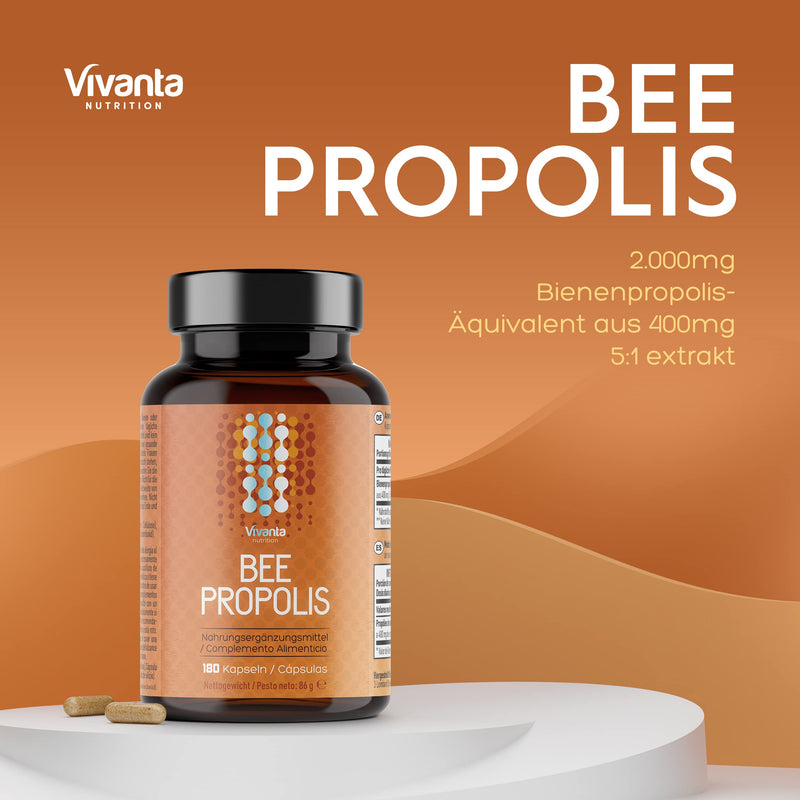 [Australia] - Bee Propolis Capsules - 2,000 mg Propolis Equivalent per Serving - 180 Capsules (3 Month Supply) - 400 mg Natural 5:1 Bee Propolis Extract x 90 Servings 