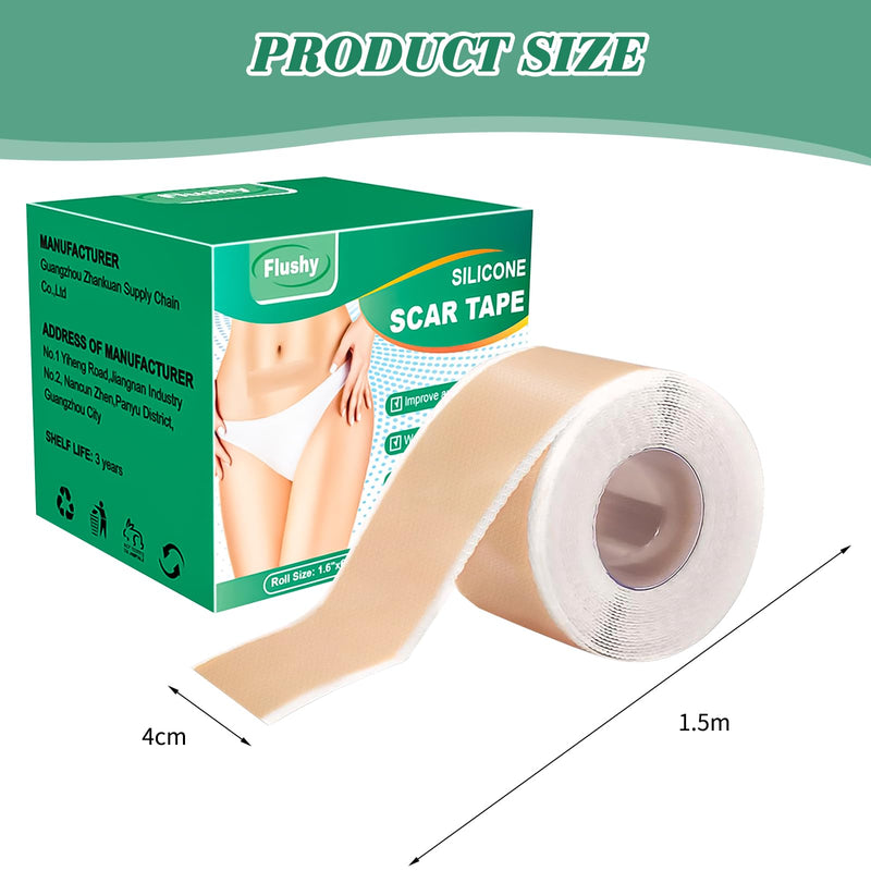 [Australia] - Silicone Scar Tape, silicone plaster for scars, silicone scar plaster, silicone scar plaster, silicone scar sheets, scar tape, silicone scar plaster, for all skin types (4 cm x 1.5 m). 