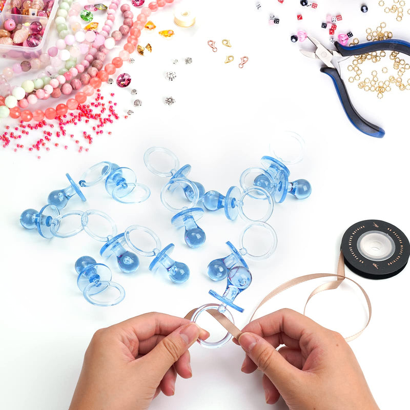 [Australia] - 50 Pieces 2.75 Inch Baby Pacifier Baby Shower Plastic Pacifier for Baby Shower Pacifier, Baby Shower Gender Show Party Decoration DIY Baby Shower Birthday Party Gift (Blue) Blue 