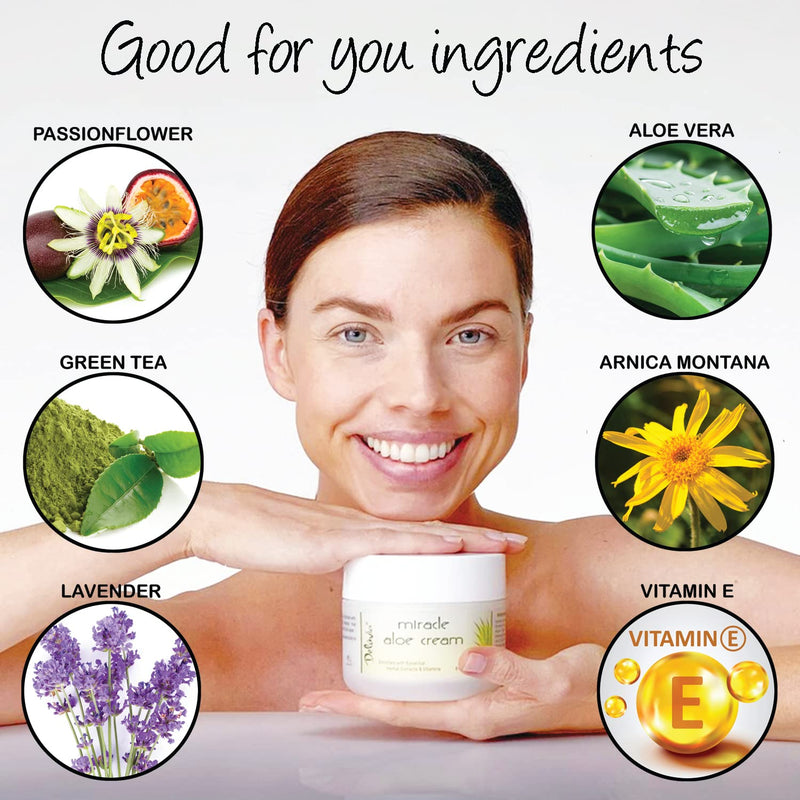 Deluvia Miracle Aloe Cream | Face & Body Moisturizer with Vitamin E & Organic Aloe Vera | Hydrating, Soothing for Dry Skin, Anti-Wrinkle, Acne Scars, Rosacea, Psoriasis, Eczema - 2 Pack | Hydrating for Dry, Itchy Skin, Problem Skin, Anti-Wrinkle, Sooth...