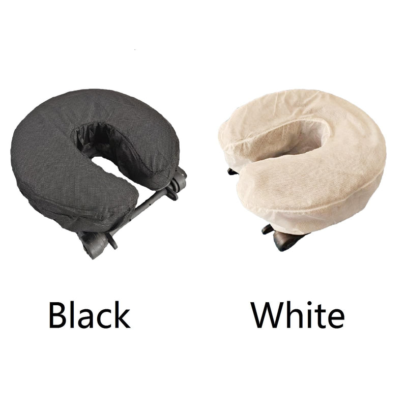 [Australia] - ZMDREAM Pack of 75 Headrest Covers Fitted Disposable Massage Face Rest Cradle Covers White & Black 14*13 Inch 