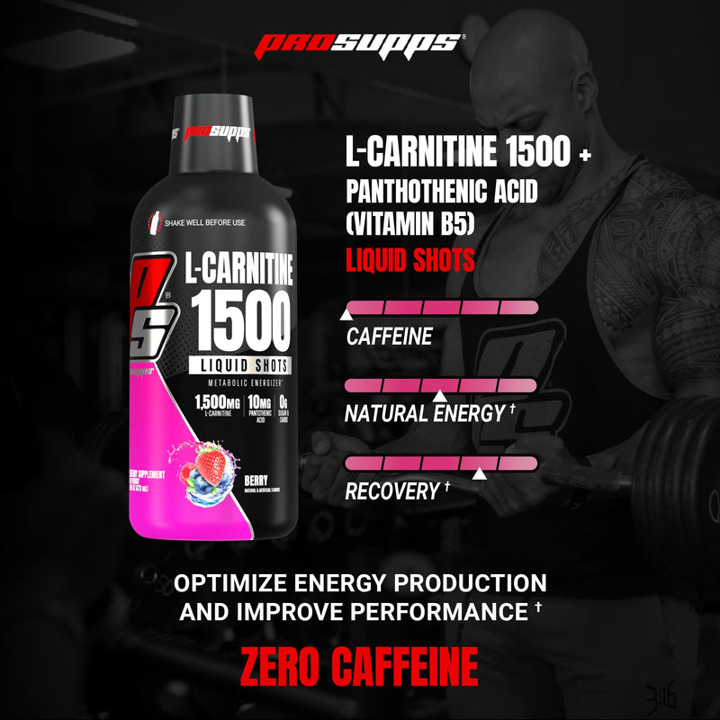 [Australia] - PROSUPPS L-Carnitine Liquid 1500, Stimulant-Free Liquid Shots for Men & Women - Clean Workout Drink for Energy, Performance & Muscle Recovery - No Sugar, No Carbs - 31 Servings, Berry 1500 Berry 31 Servings (Pack of 1) 