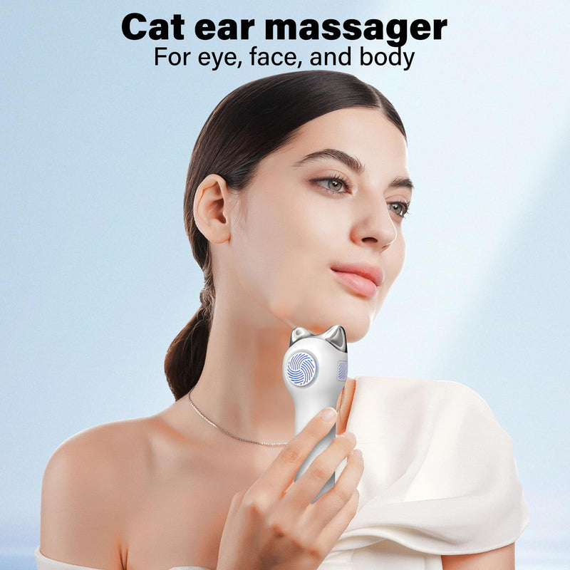 Warming and Cooling Firming Device, Light Face Tool with Vibration, Electric Skin Care Kit, Facial Massager with 46-70℉ Cold, 100-117℉ Hot White