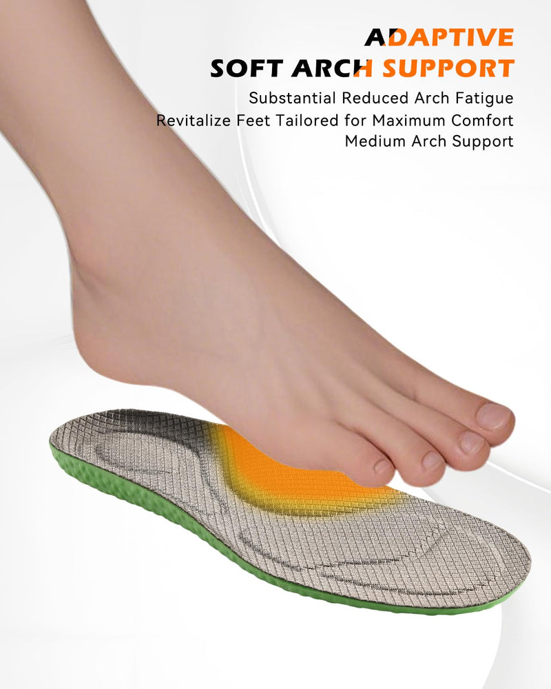 [Australia] - MINIQ Cloud Comfort Insoles for Men & Women - Ultra-Soft Shoe Soles with Memory Foam Cushioning, Arch Support Inserts with Gel Pad for Running, Walking & Boot Shoes 1 Pair M: 8.5-9/W: 9-10 