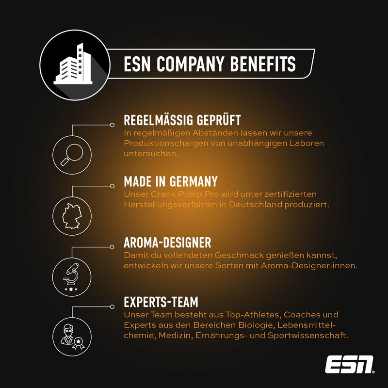 [Australia] - ESN Crank Pump Pro, Cherry Cola, 450 g, pre-workout booster, for maximum muscle pump, performance and regeneration, tested quality - made in Germany 