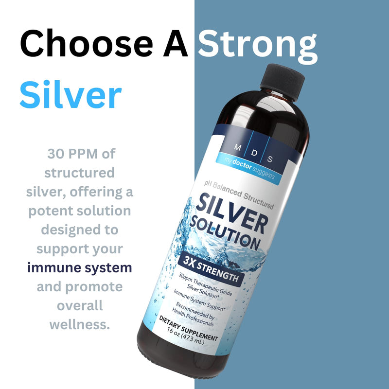 [Australia] - Alkaline Structured Silver Liquid Supplement 30ppm - Advanced Immune Support Liquid Drops - Extra Strength Structured Colloidal Silver Mineral Supplements - Made in USA (16 oz) 16 Fl Oz (Pack of 1) 