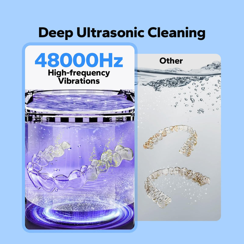 [Australia] - Retainer Cleaner, Ultrasonic Cleaner for Retainers, Mouth Guards, Night Guards & Dentures, Jewelry Cleaner, 48kHz & 3 Timer Modes with UV, 200ml for All Dental Appliances 