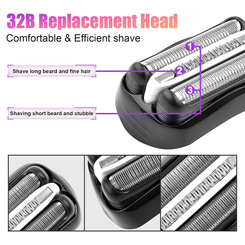 [Australia] - Replacement Shaving Heads Series 3 32B Compatible with B***n S3 3040s 3000s 3050cc 3010s 3070cc 3080s 3090s 310s 3020s 330s 370cc-4 380s-4 Pack of 2 