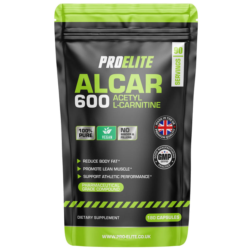 Acetyl L Carnitine Capsules - 1800mg Per Serving | 180 Capsules Vegan Pure Acetyl L-Carnitine Capsule Energy, Weight Loss Support, Fat Burner ALCAR NO Fillers & Binders - Made in UK by PROELITE 180 count (Pack of 1)