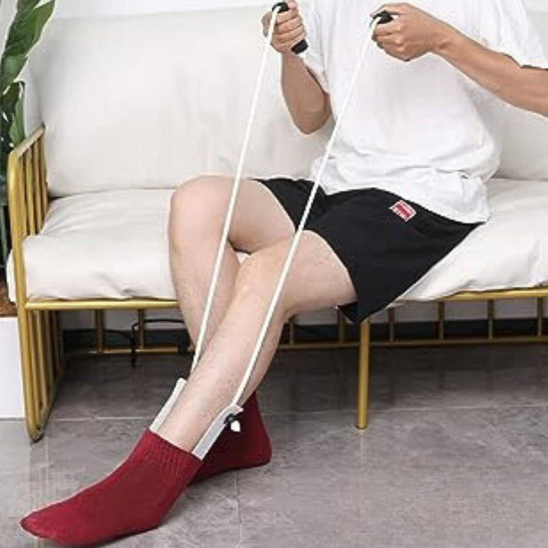 [Australia] - Sock Aid Tool. Handy Sock Puller Aid Easy On and Off by Shagu. Sock Helper with Foam Handles. Reliable Sock Aid Device Ideal for Elderly, Pregnant Women & Mobility-Challenged Individuals. 