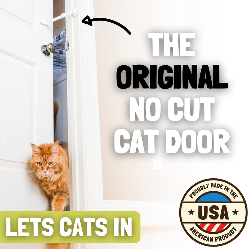 [Australia] - Door Buddy Baby Proof Door Latch for Cats - Grey. Adjustable Cat Door Strap Keeps Baby Out of Cat Food & Litter Box. Simple Child Door Locks for Kids Safety. Baby Gate Cat Door Interior Alternative. 