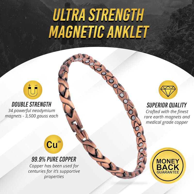 [Australia] - MagnetRX Copper Anklet for Women ‚Äì Ultra Strength Magnetic Ankle Bracelets for Women ‚Äì Effective Womens Copper Magnetic Ankle Bracelet (Women Anklet) Women Copper Anklet 