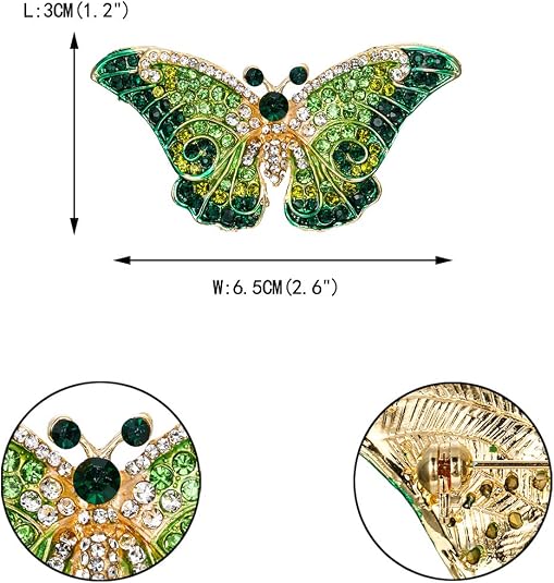 EVER FAITH Women's Austrian Crystal Cute Butterfly Insect Brooch