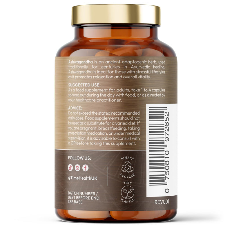 Ashwagandha - 10% Withanolides - Maximum Strength - Maximum Benefits - UK Manufactured - Zero Additives - Pullulan (120 Capsules) 120 count (Pack of 1)