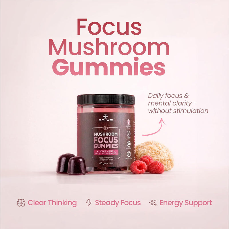 Lion’s Mane Focus Gummies - 5000 mg per Serving, 100% Fruiting Body 10:1 DNA-Verified Mushroom with L-Theanine & Methylated Vitamin B12 - Sugar-Free Vegan Nootropic – 30 Servings