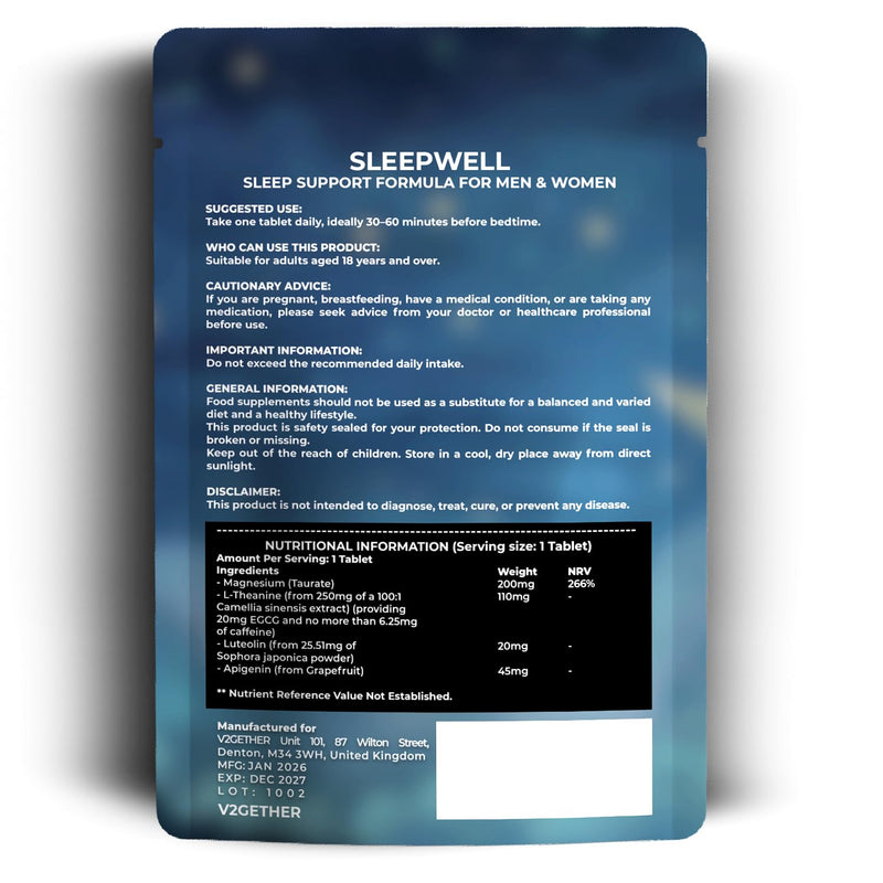 Sleep Well Advanced Sleep Support Formula – Natural Nighttime Sleep Aid Supplement for Deep Restful Sleep & Relaxation, Non-Habit Forming Sleep Support Tablets for Adults (30 Tablets) 30 Tablets