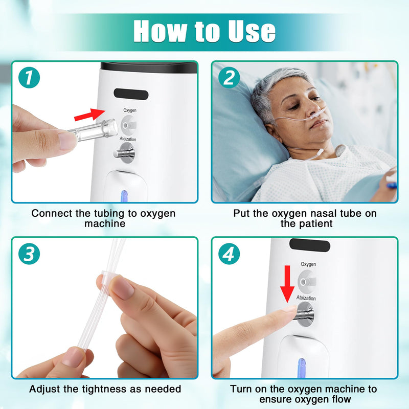 [Australia] - 10 Pack 7Ft Adult Oxygen Nasal Cannula, Soft Cannula Nasal Tubing for Adult, Oxygen Tubing with Soft Curved Nose Piece, High Flow Lightweight Transparent 