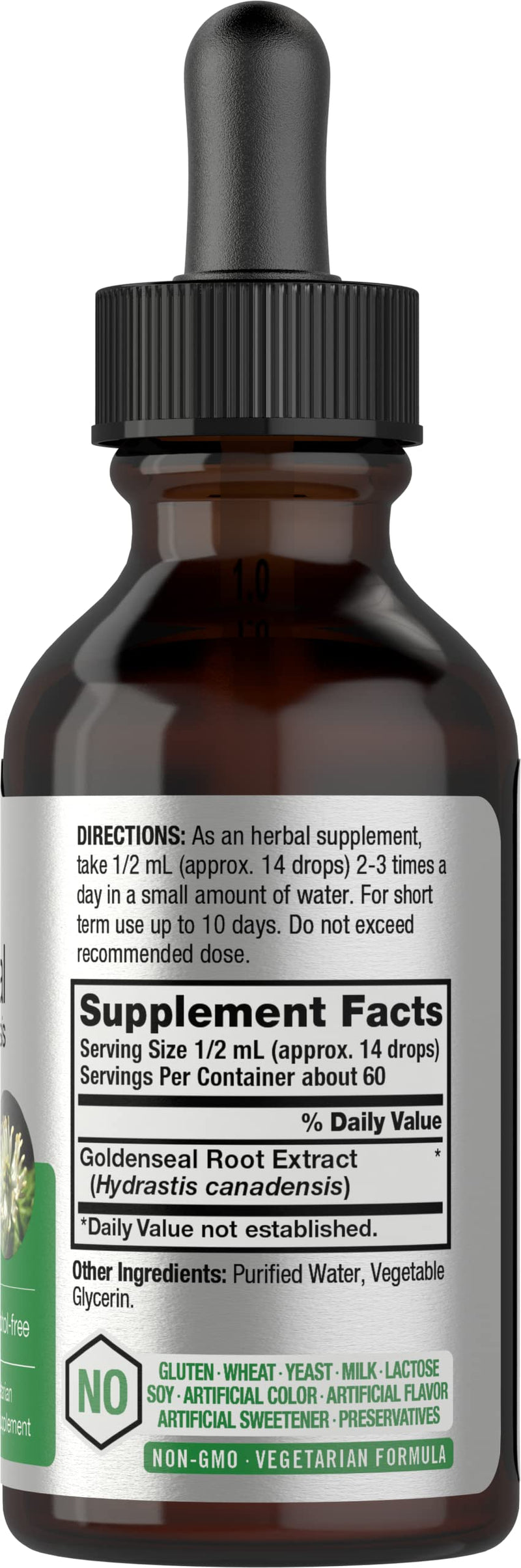 Horbäach Goldenseal Root Extract Liquid | 1 fl oz Tincture | Super Concentrated | Alcohol Free | Vegetarian, Non-GMO, Gluten Free