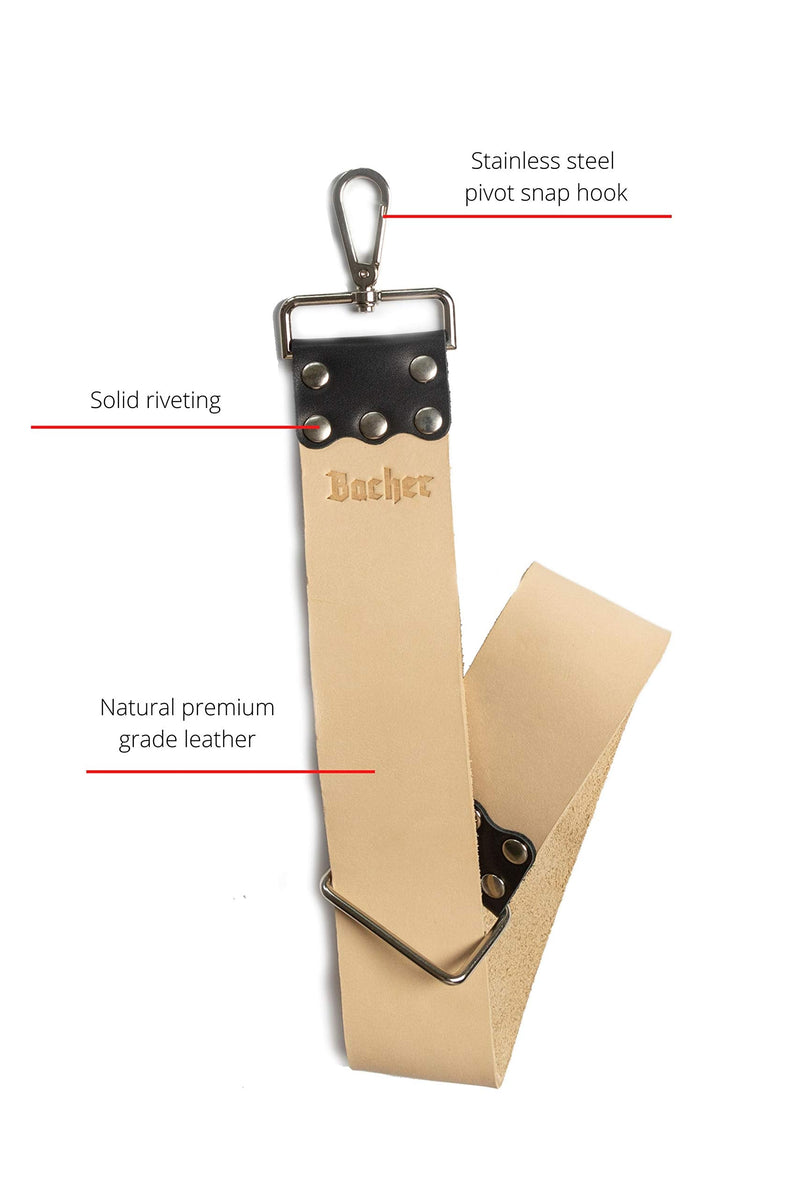 [Australia] - BACHER Premium leather strop for sharpening razors set with polishing paste for strops (REGULAR: 56.5x5 cm) - Accessories for razors Barber Regular: 56.5x5 cm 