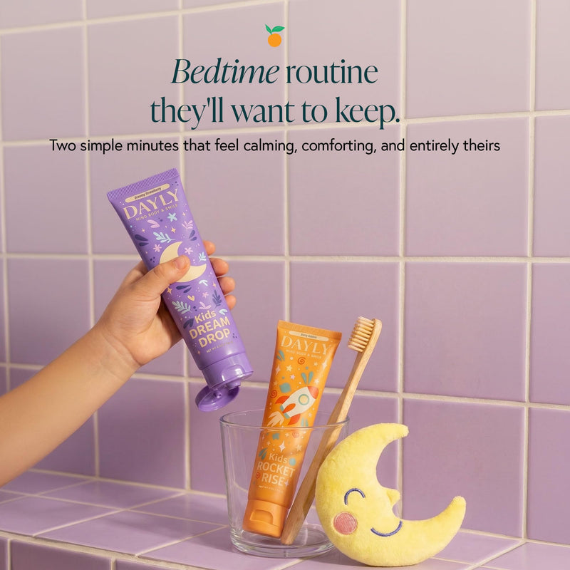 DAYLY Fluoride-Free Toothpaste - Nano Hydroxyapatite Toothpaste with Vitamins & Botanicals for Teeth Whitening and Enamel Remineralizing Support, 4 oz (PM | Dreamy Strawberry, Kids) PM | Dreamy Strawberry