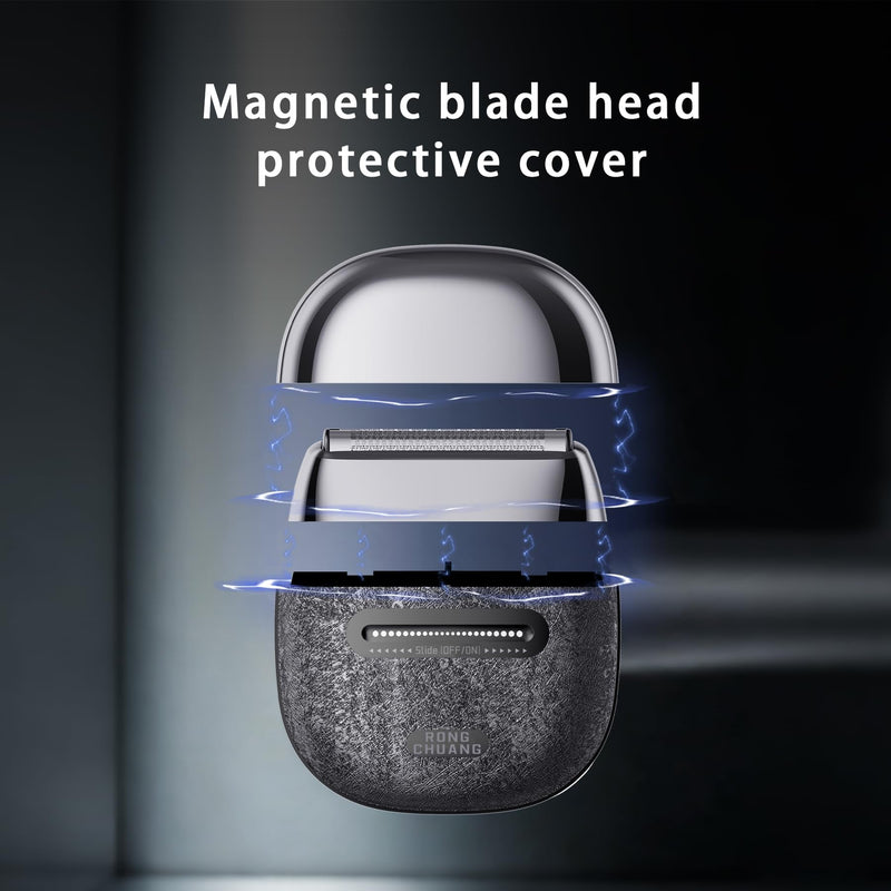 Electric Foil Shavers for Men Portable Electric Razor Mini with 3D Floating Blades,Travel Lock & Fast USB-C Charging Palm-Sized Design Wet/Dry Use, Compact Travel Shaver for Face, Beard & Body Black