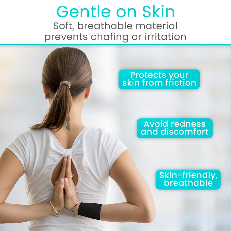 Vive Pre Wrap Athletic Tape (4 Pack - 2.75" Wide) - Prewrap Sports Strips (120 Yards) for Hair, Soccer, Injuries, Ankles, Football, Wrists, Lacrosse, Boxing, Baseball - Breathable, Non-Adhesive Black